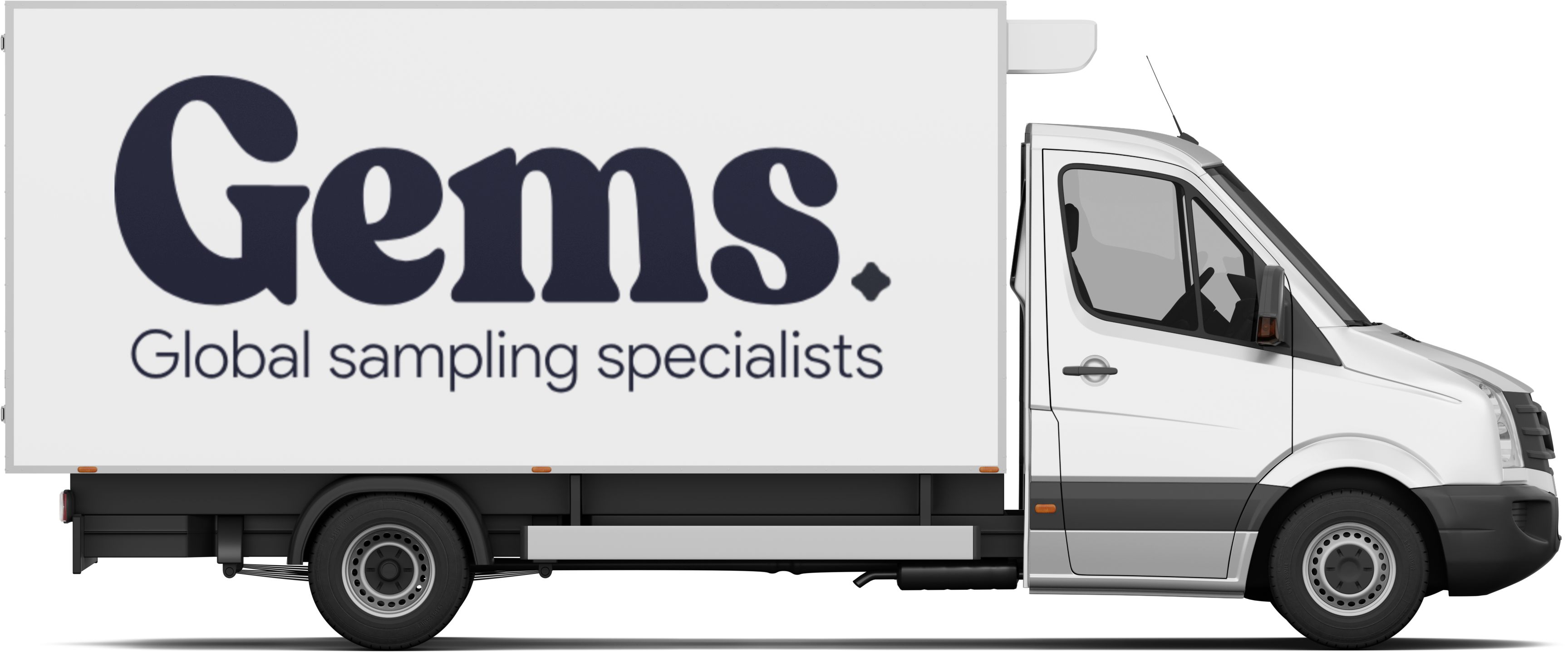 Gems Sampling van showing our logo